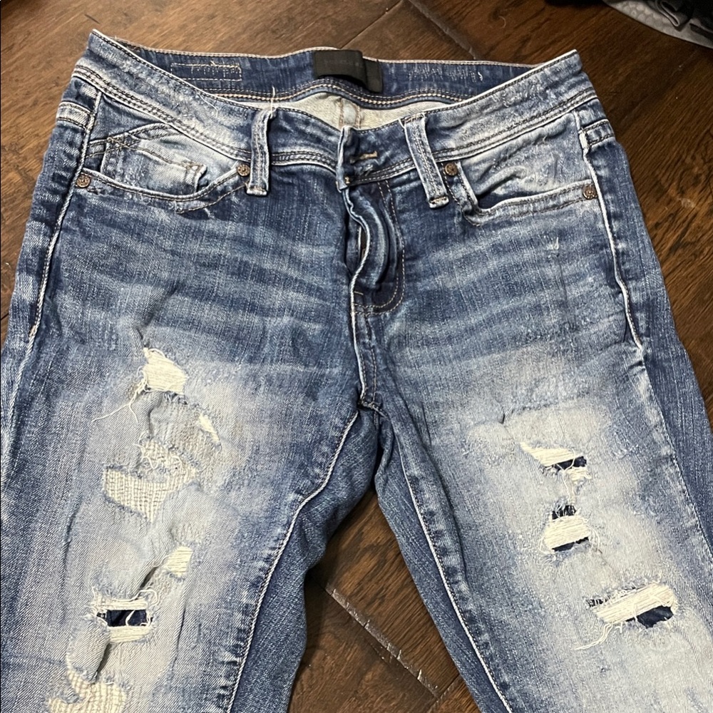 Buckle Black Fit 53 Women's Distressed Medium Blue Skinny Jeans